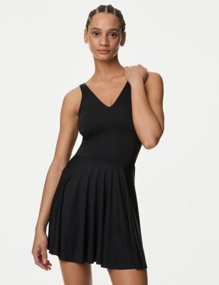 

Womens M&S Collection Padded V-Neck Swim Dress - Black, Black