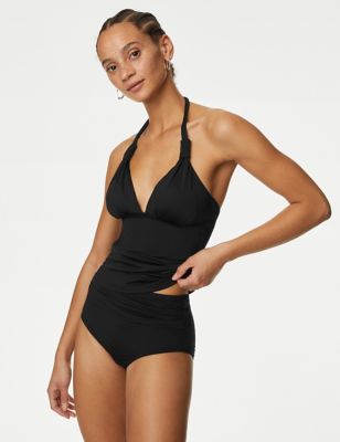 

Womens M&S Collection Tummy Control High Waisted Bikini Bottoms - Black, Black