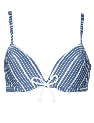 Striped Underwired Bikini Top M S Collection M S