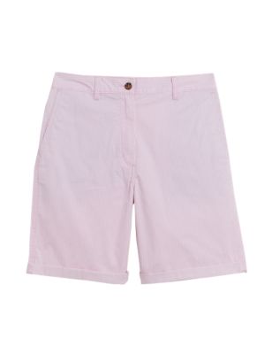 

Womens M&S Collection Cotton Rich High Waisted Chino Shorts - Pink Mix, Pink Mix