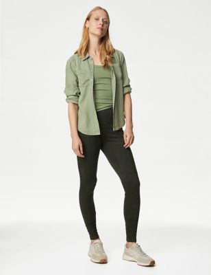 

Womens M&S Collection Suedette High Waisted Leggings - Hunter Green, Hunter Green