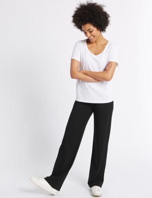 m&s cotton straight leg joggers