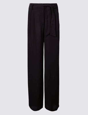 marks and spencer crepe wide leg trousers