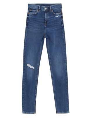 

Womens M&S Collection High Waisted Slim Straight Leg Jeans - Dark Indigo, Dark Indigo