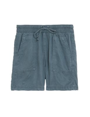 

Womens M&S Collection Tencel™ Rich High Waisted Jogger Shorts - Air Force Blue, Air Force Blue