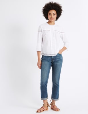 Boyfriend Mid Rise Slim Leg Jeans