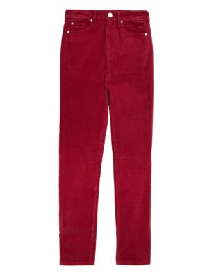 

Womens M&S Collection Sienna Corduroy Straight Leg Trousers - Red, Red
