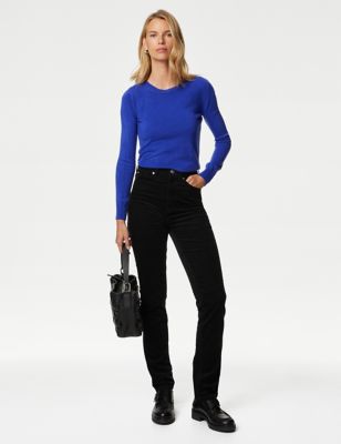 

Womens M&S Collection Sienna Corduroy Straight Leg Trousers - Black, Black