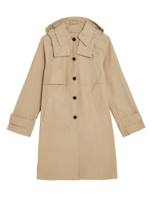 

Womens M&S Collection Cotton Rich Stormwear™ Hooded Car Coat - Natural Beige, Natural Beige