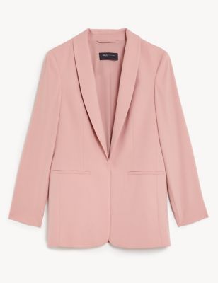 

Womens M&S Collection Satin Look Relaxed Blazer - Antique Rose, Antique Rose
