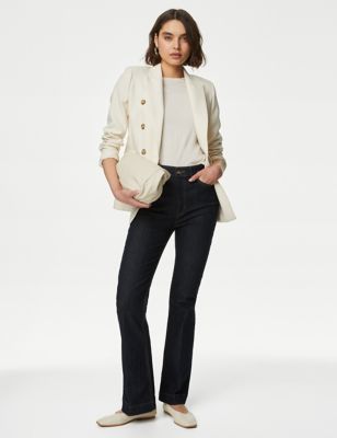 

Womens M&S Collection Tailored Double Breasted Blazer - Ecru, Ecru
