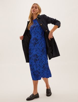 

Womens M&S Collection Animal Print Midi Column Dress - Blue Mix, Blue Mix