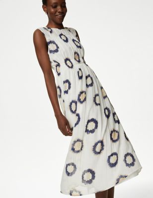 

Womens M&S Collection Printed Midi Smock Dress - Multi, Multi