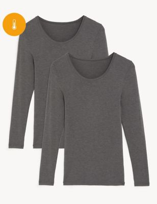 

Womens M&S Collection 2pk Heatgen™ Thermal Long Sleeve Tops - Charcoal, Charcoal