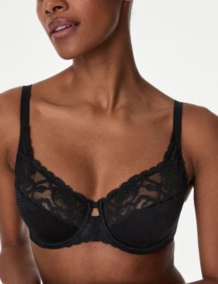

Womens M&S Collection Wild Blooms Underwired Full Cup Bra A-E - Black, Black