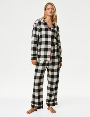 

Womens M&S Collection Women's Mono Check Family Christmas Pyjama Set - Black Mix, Black Mix