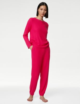 

Womens M&S Collection Cosy Waffle Lounge Set - Pink, Pink
