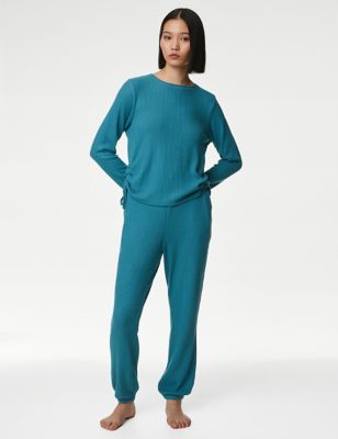 

Womens M&S Collection Cosy Waffle Lounge Set - Dark Turquoise, Dark Turquoise