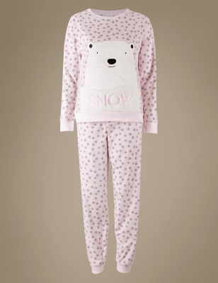 Fleece Printed Long Sleeve Pyjamas