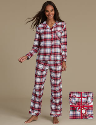Pure Cotton Checked Long Sleeve Pyjamas