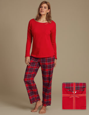 Pure Cotton Checked Long Sleeve Pyjamas