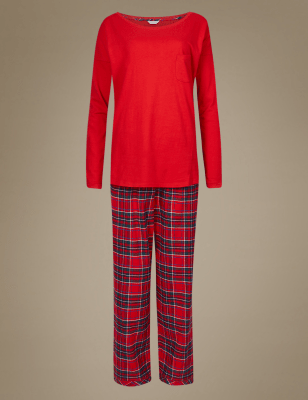 Pure Cotton Checked Long Sleeve Pyjamas