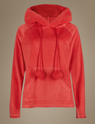 Fleece Hooded Long Sleeve Pyjama Top