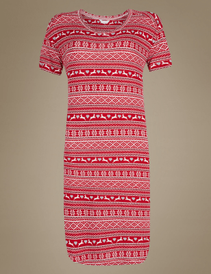 Fairisle Print Short Sleeve Nightdress