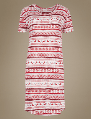 Fairisle Print Short Sleeve Nightdress