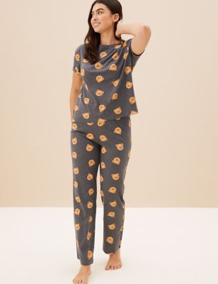 

Womens M&S Collection Cotton Rich Spencer Bear Pyjama Set - Charcoal Mix, Charcoal Mix