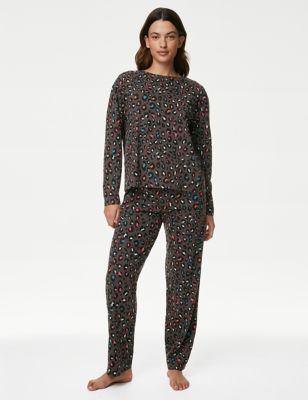 

Womens M&S Collection Cotton Rich Animal Print Pyjama Set - Charcoal Mix, Charcoal Mix