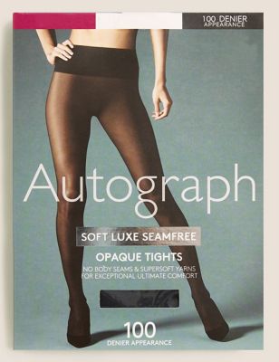 

Womens Autograph 100 Denier Soft Luxe Seamless Opaque Tights - Black, Black