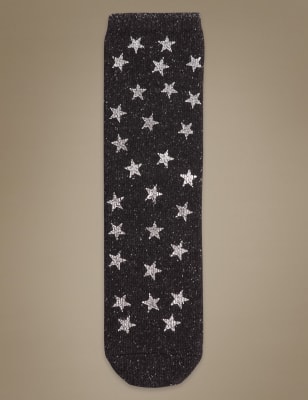 Star Print Ankle High Socks