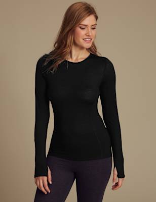 Merino Wool Blend Thermal Long Sleeve Top