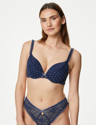 

Womens Boutique Anna Lace Wired Push-Up Bra A-E - Midnight Mix, Midnight Mix