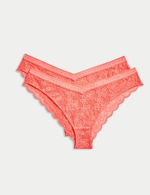 

Womens B by Boutique 2pk Cleo Lace Miami Knickers - Sunset, Sunset