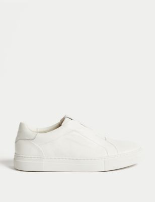 

Mens Autograph Leather Slip-On Cupsole Trainers - White, White