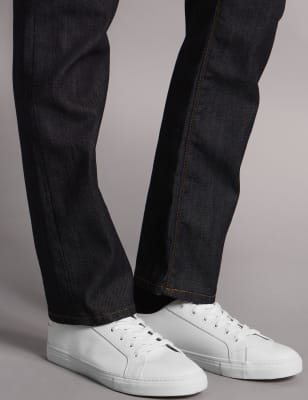 autograph leather lace up trainers