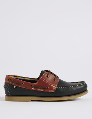 Leather Two Tone Lace-up Shoes