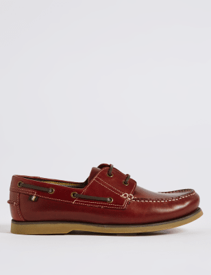 Leather Lace-up Boat Shoes