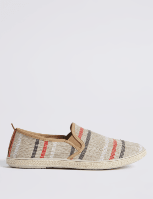 Canvas Striped Espadrille Slip-on Shoes