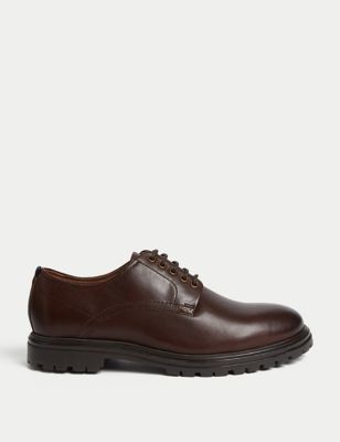 

Mens M&S Collection Leather Derby Heritage Shoes - Dark Brown, Dark Brown