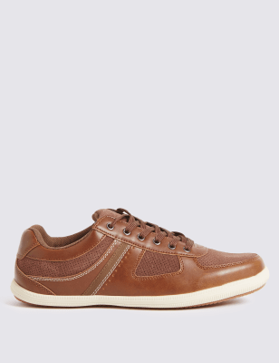 Leather Lace-up Trainers