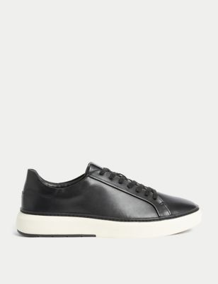 

Mens M&S Collection Airflex™ Leather Lace Up Trainers - Black, Black