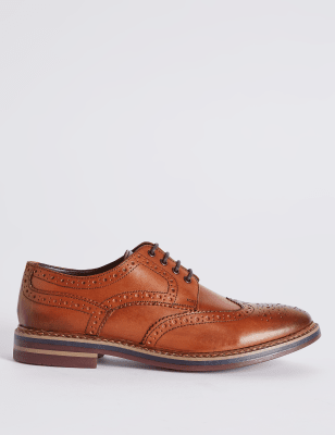 Big & Tall Leather Trisole Brogue Shoes