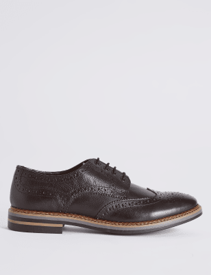 Big & Tall Leather Trisole Brogue Shoes
