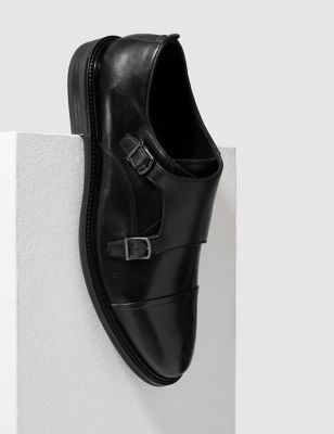 

Mens Autograph Leather Monk Strap Shoes - Black, Black