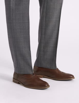 Leather Layered Sole Brogue Shoes