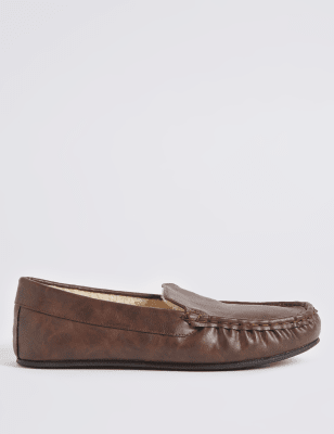 Borg Moccasin Slippers with Thinsulate&trade;