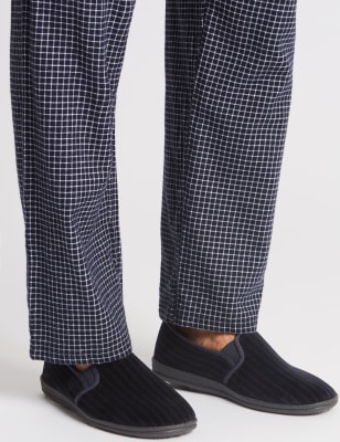 Velour Striped Slippers